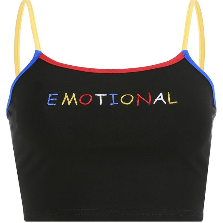 Women's Emotional Embroiderd Crop top