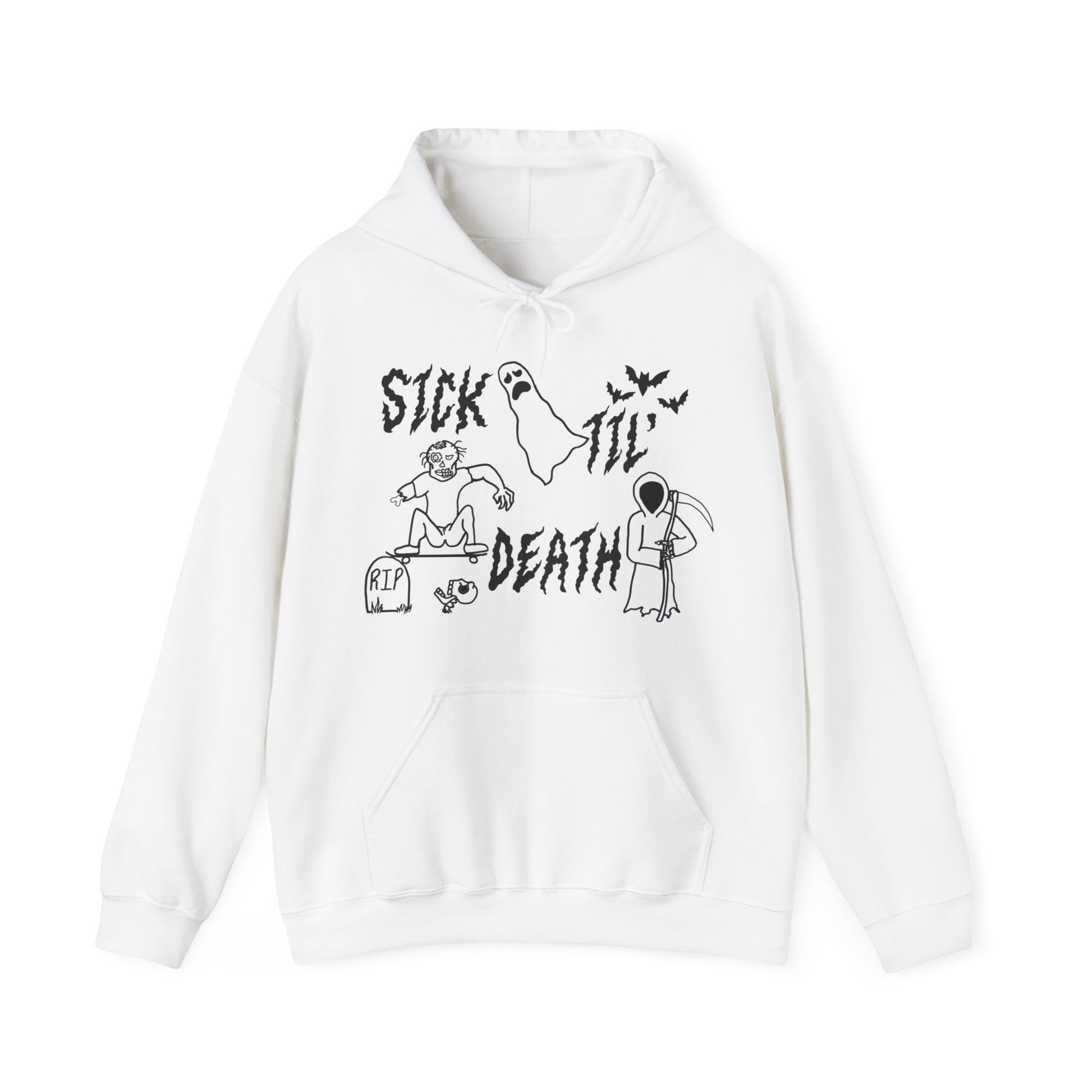 sick til’ death doodle unisex hoodie