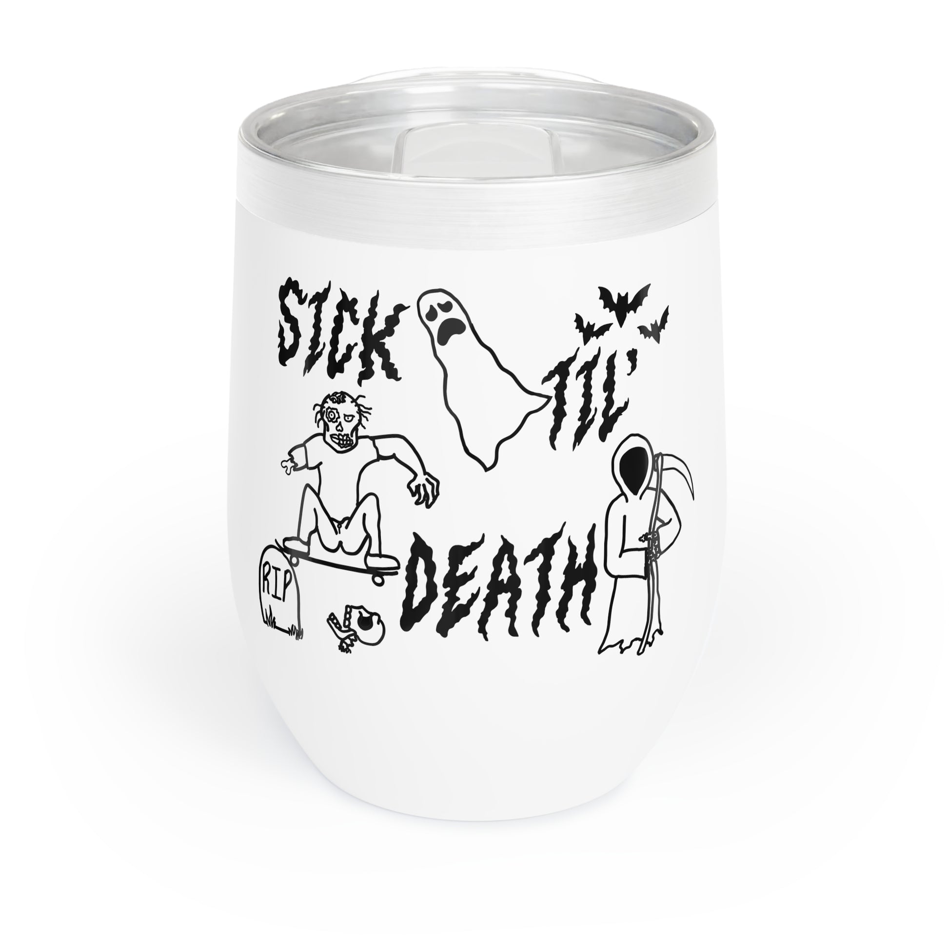 sick til’ death doodle chiller white