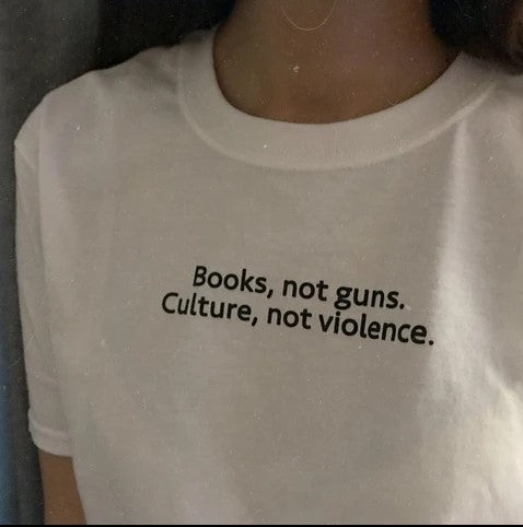 books not guns women slim tee