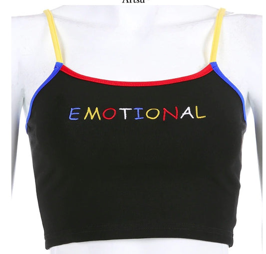 Women's Emotional Embroiderd Crop top