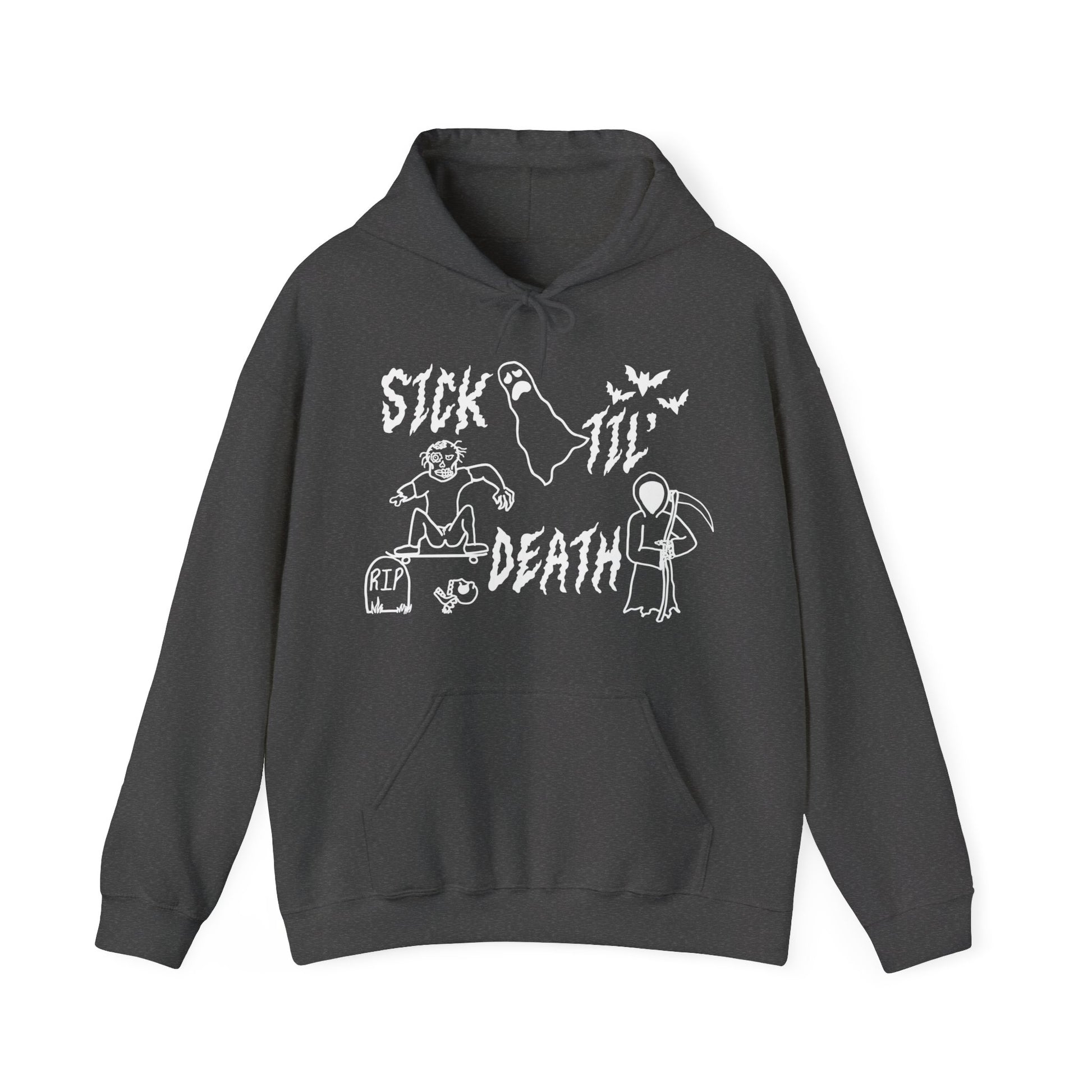 sick til’ death doodle unisex hoodie