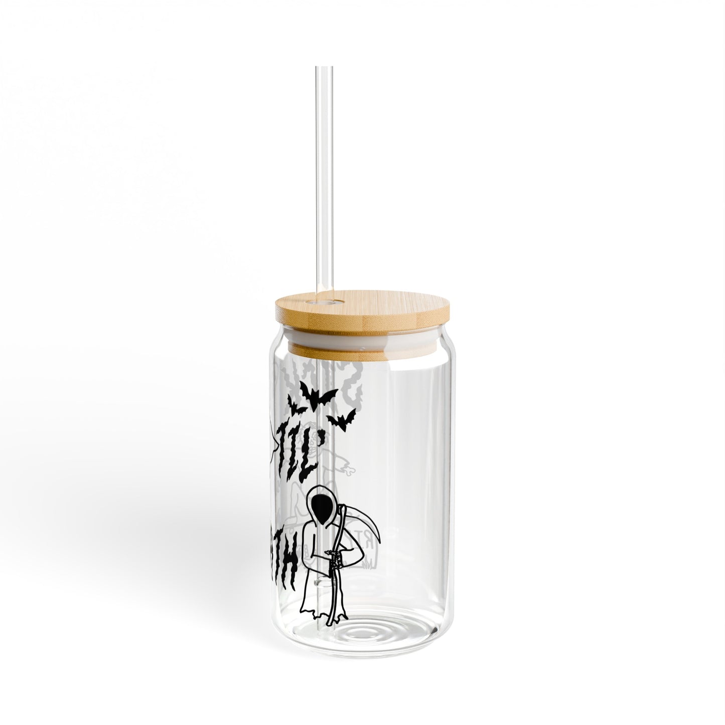 sick til’ death doodle 16oz sipper glass