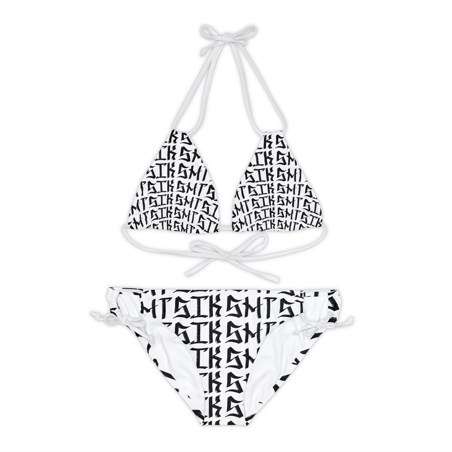 SIKSHT Tag Bombed String Bikini Set