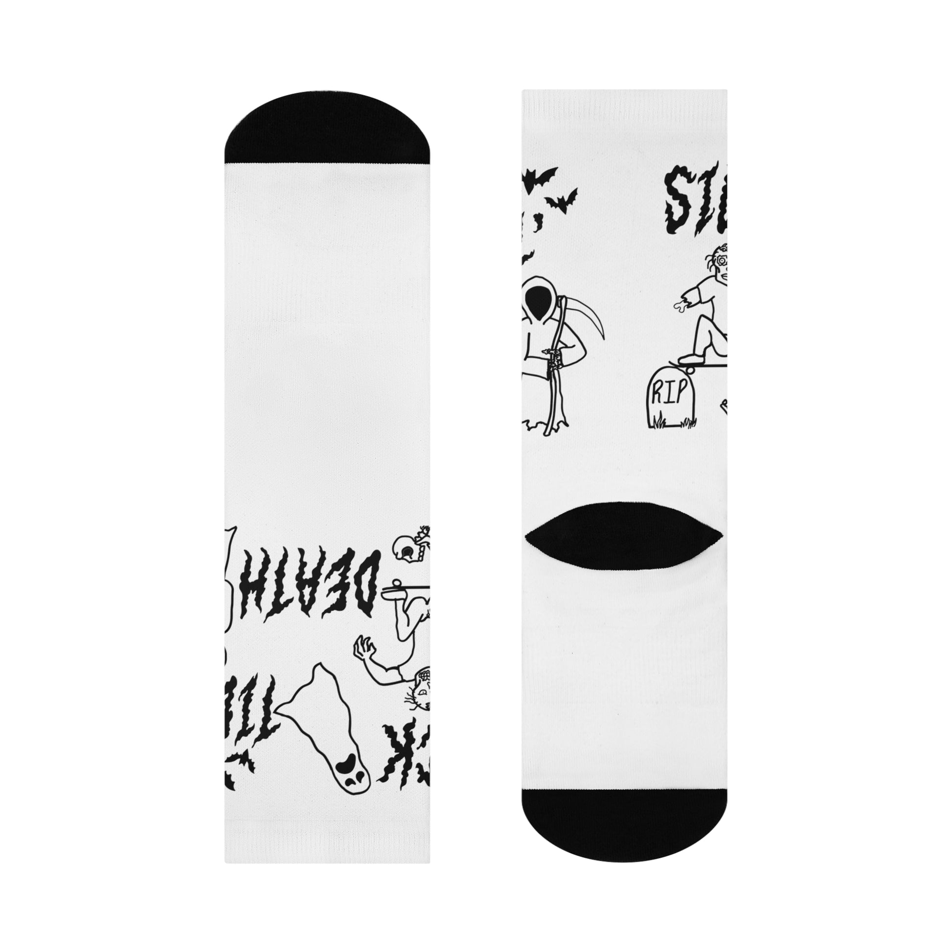 sick til’ death doodle crew socks