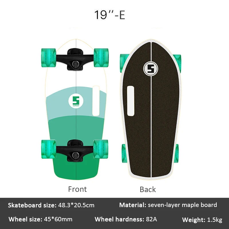 portable mini skateboard 19 inch complete skateboard maple high speed drift cruiser skate board