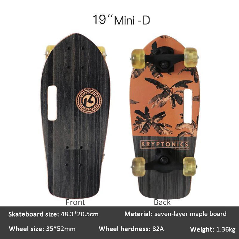 portable mini skateboard 19 inch complete skateboard maple high speed drift cruiser skate board