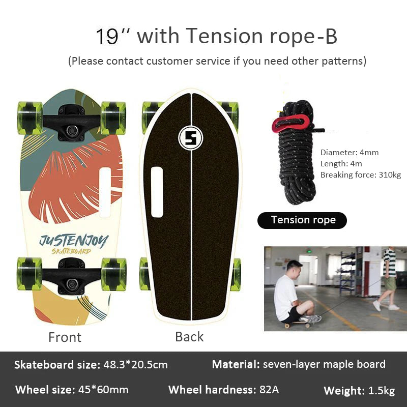 portable mini skateboard 19 inch complete skateboard maple high speed drift cruiser skate board