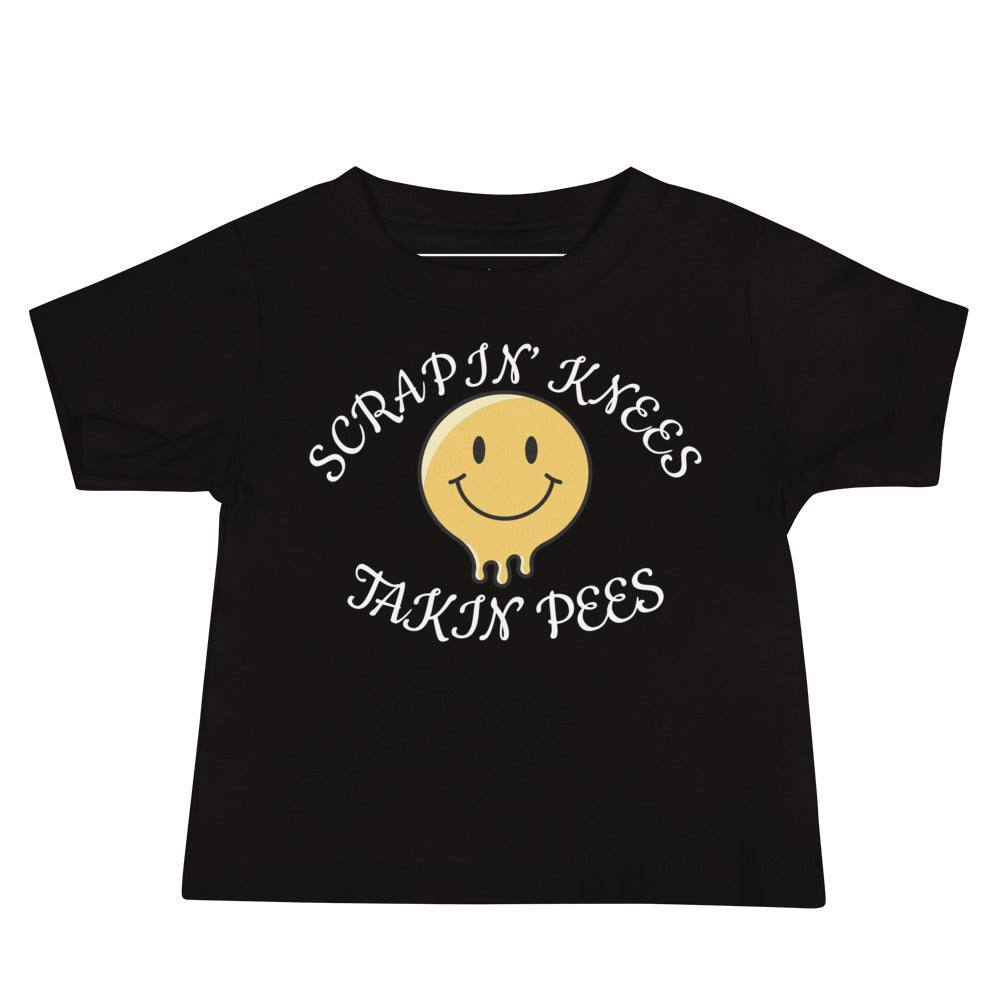 Scrapin’ Knees & Takin’ Pees Baby Tee