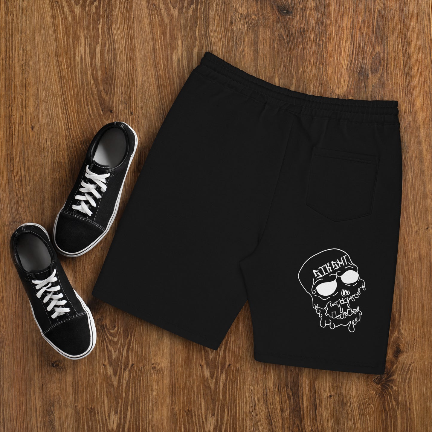 White SIKSKULL Men's Fleece Shorts