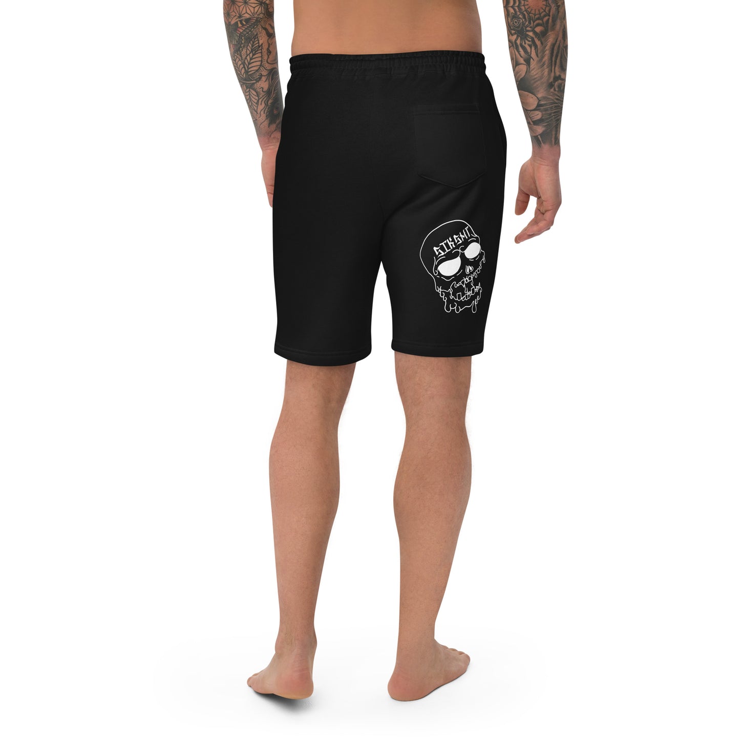 White SIKSKULL Men's Fleece Shorts