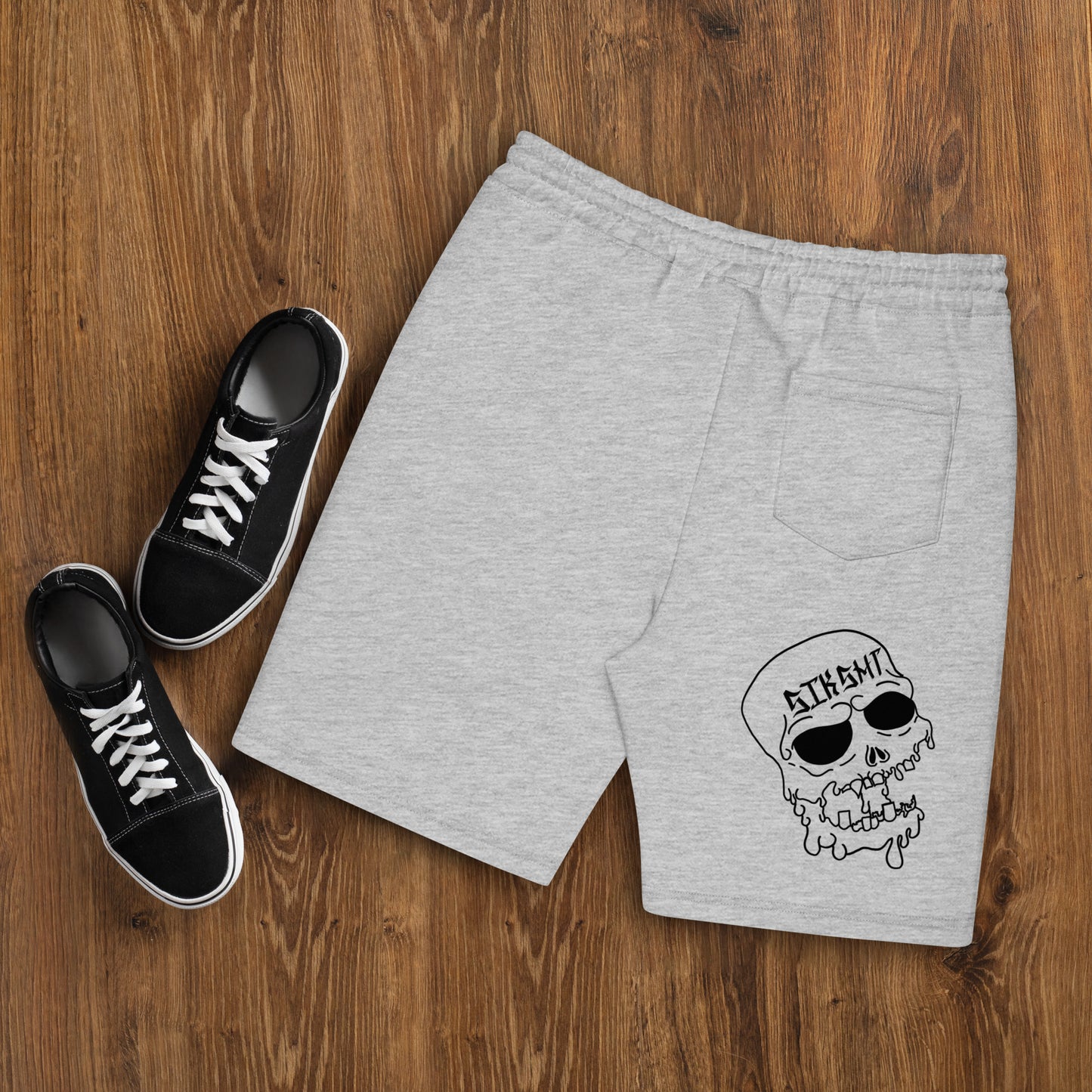 Black SIKSKULL Men's Fleece Shorts