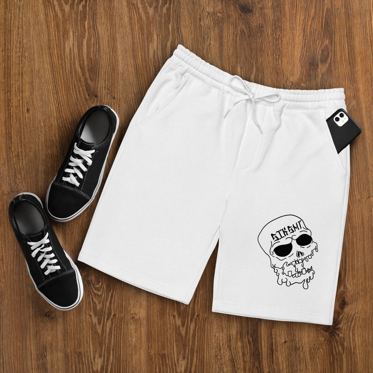 Black SIKSKULL Men's Fleece Shorts